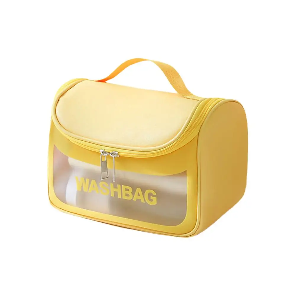 Bolsa de viaje portátil transparente para mujer, neceser impermeable, organizador de cosméticos, almacenamiento de maquillaje, gran capacidad, A7V1