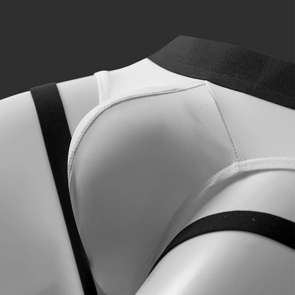 Men\'s Jockstrap Breathable Underwear Backless Jockstrap Briefs Underpants Thong Scrotum Panties Exposed Butt Elastic Male Pants