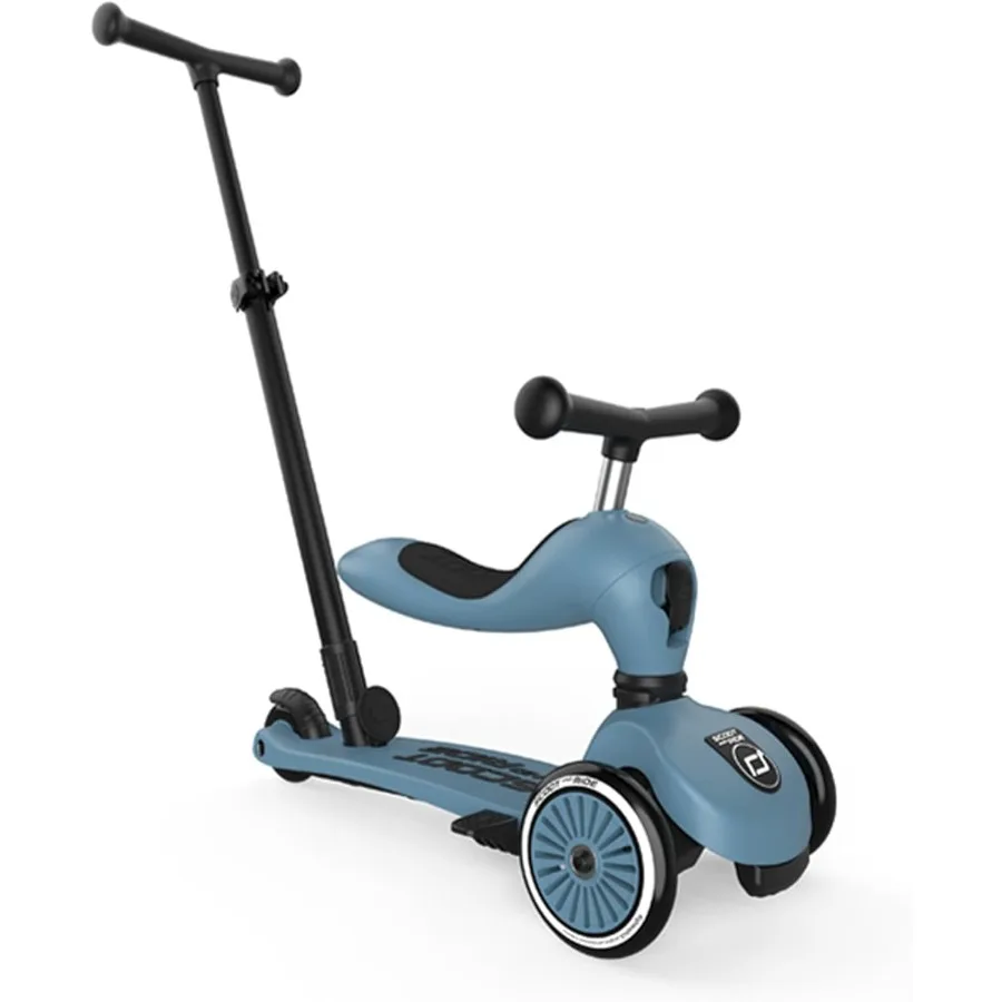 สกู๊ตเตอร์แบบ 2-in-1 สำหรับเด็กอายุ 1-5 ปี Highwaykick 1 กดแล้วไป โครงเหล็ก