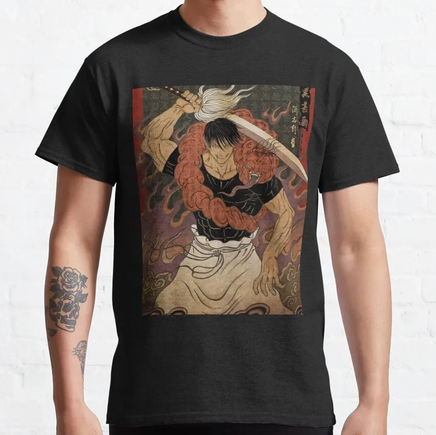 

Zenin Toji Touji Fushiguro manga graphic t shirts jujutsu kaisen anime t shirt 100% cotton printed plus size mens clothes