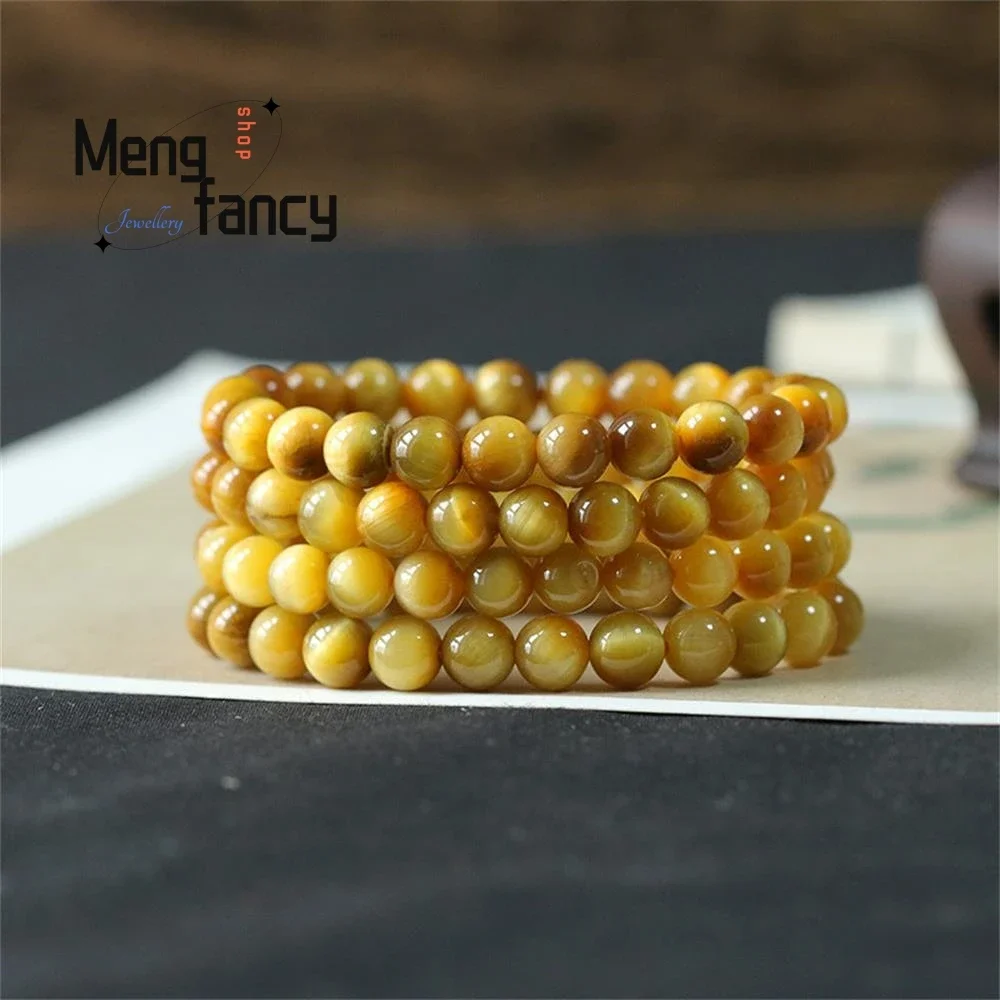 

Natural Gold Tiger Eye Crystal String Bracelet Simple Charm Exquisite Luxury High-grade Couple Fashion Fine Jewelry Holiday Gift