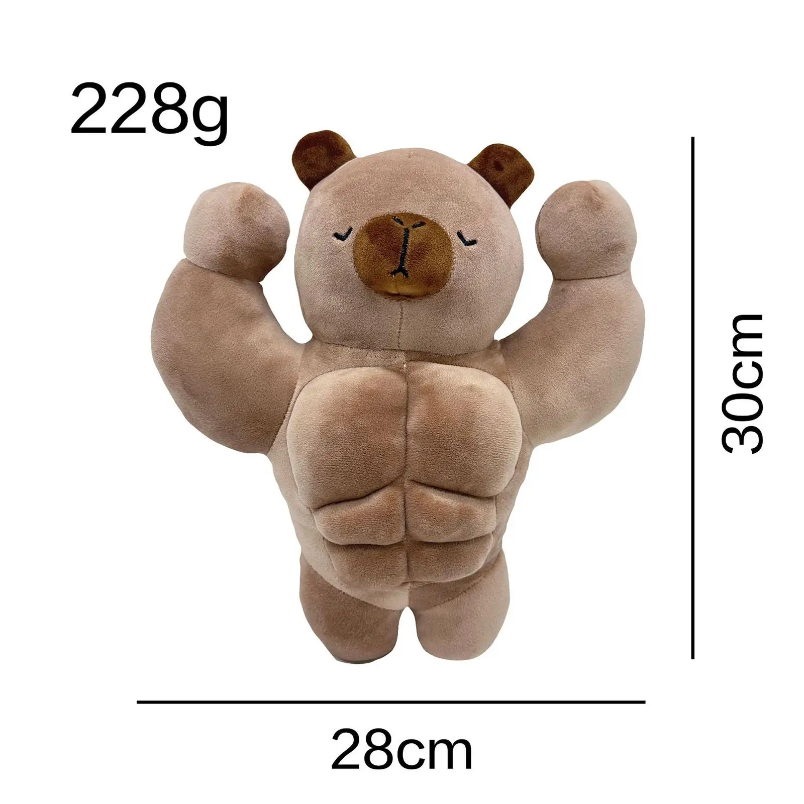 Capibara muscolare Peluche Morbido Capibara Figura Giocattolo Marrone Camera da letto Auto Regali di San Valentino per bambini Regalo di compleanno per bambini