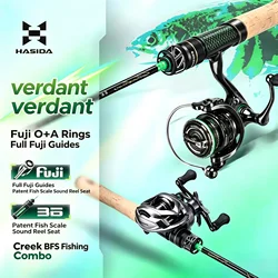 HASIDA Verdant BFS UL Fishing Rod Combo High Carbon FUJI Guide Stream Trout Small Bait Lightweight Spinning Casting Rod & Reel