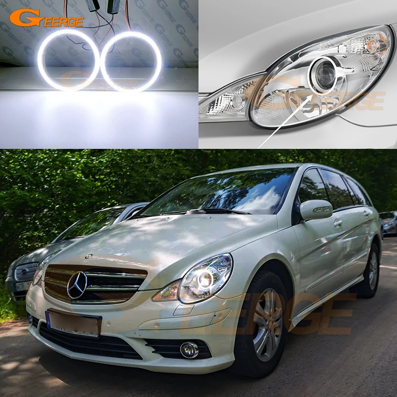

For Mercedes Benz R Class W251 R320 R350 R500 R63 AMG 2006 2007 2008 2009 Day Light Ultra Bright COB Led Angel Eyes Halo Rings