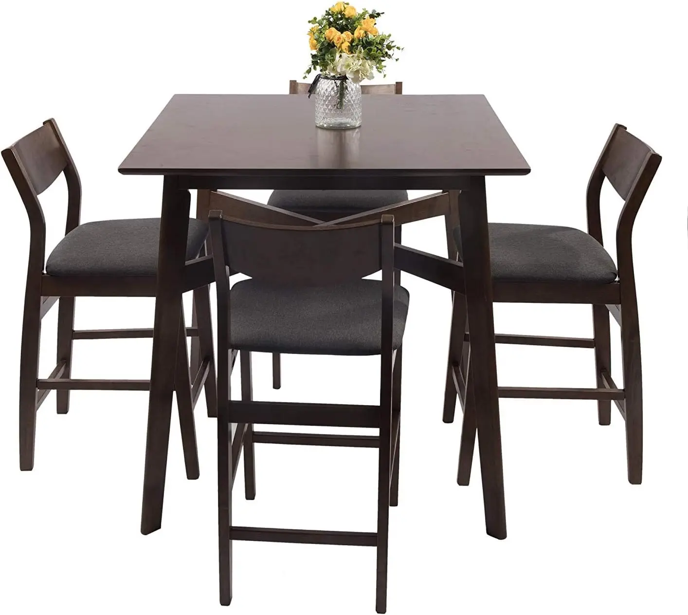 5 Pieces Table and Chairs Set for 4 Person Wooden Tables for Dining Room