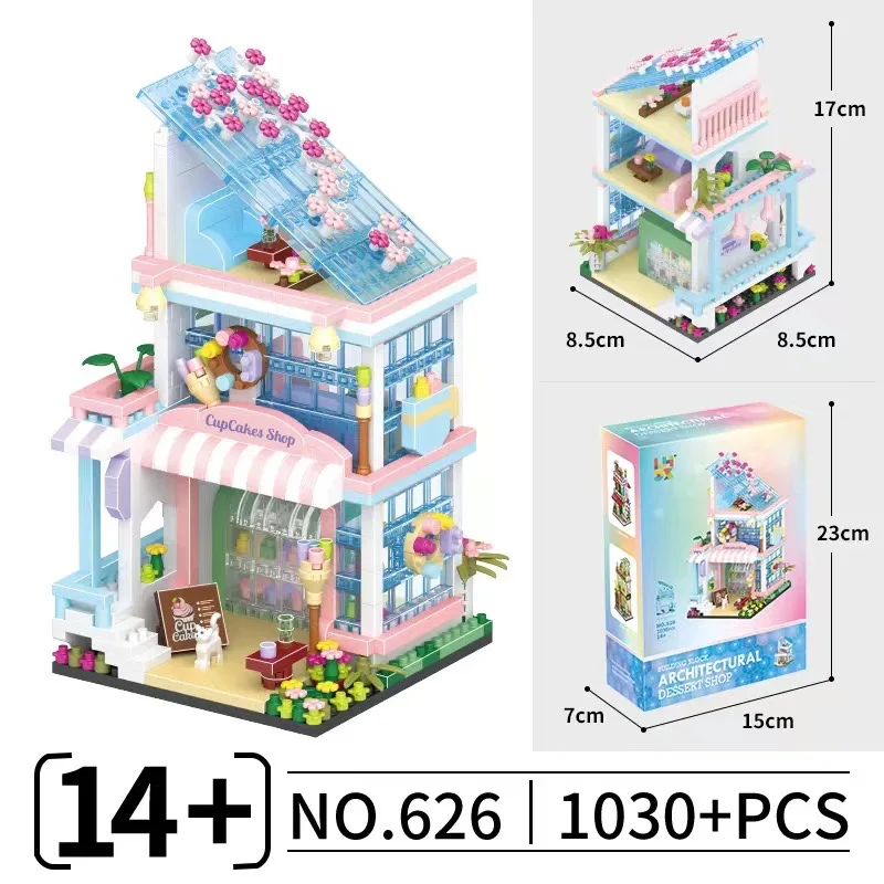 Mini Sakura Tree Building Blocks Set Diy Cherry Blossom Bricks with Light Treehouse Model Ornament Romantic Gift for Girlfriend