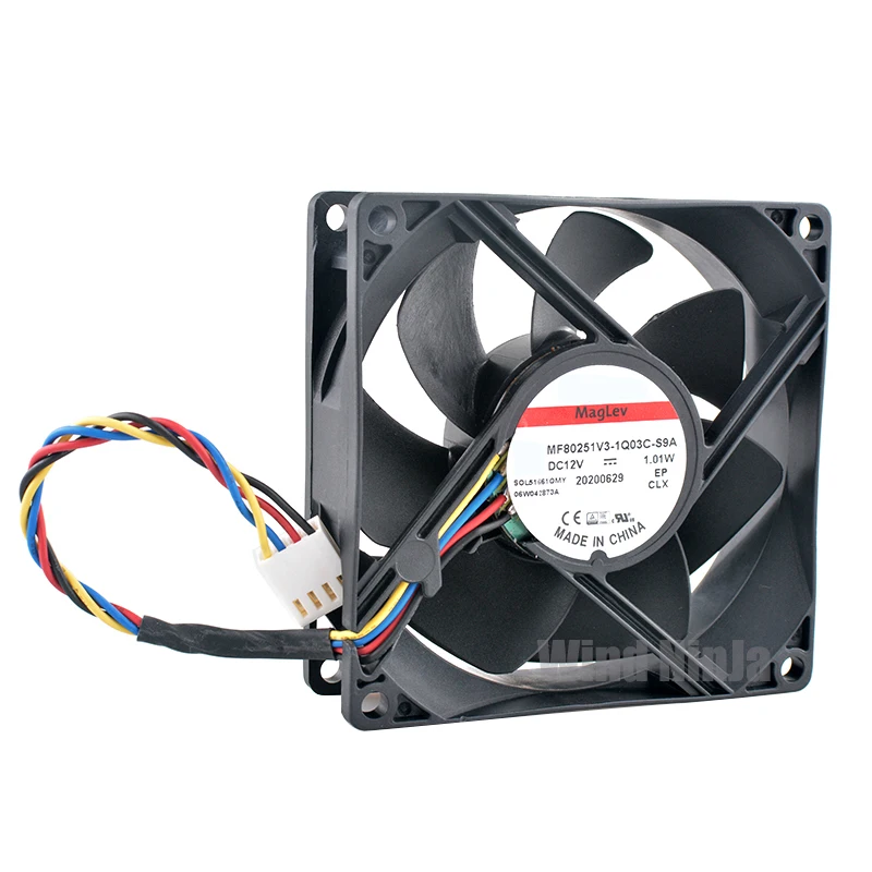 MF80251V3-1Q03C-S9A 8cm 80mm fan 80x80x25mm DC12V 1.01W 4-pin 2600rpm Quiet cooling fan for chassis CPU