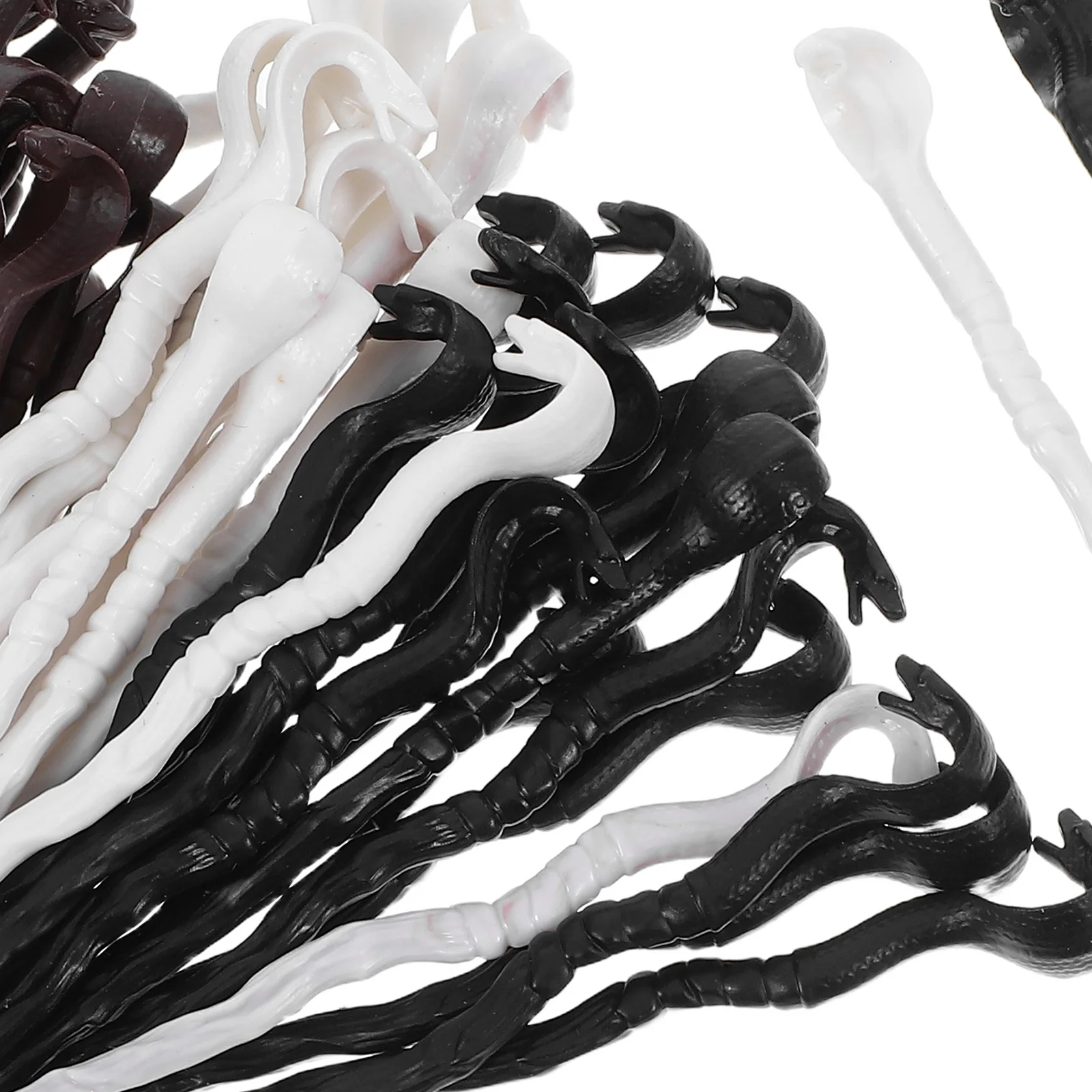 48 szt. Mini Węży z Głową Plastikową na Halloween dla Dzieci na Imprezę Cosplay Rekwizyty do Psikusów Dekoracja Nawiedzonego Domu Halloweenowa Dziecięca Różdżka Sztuczna Laska