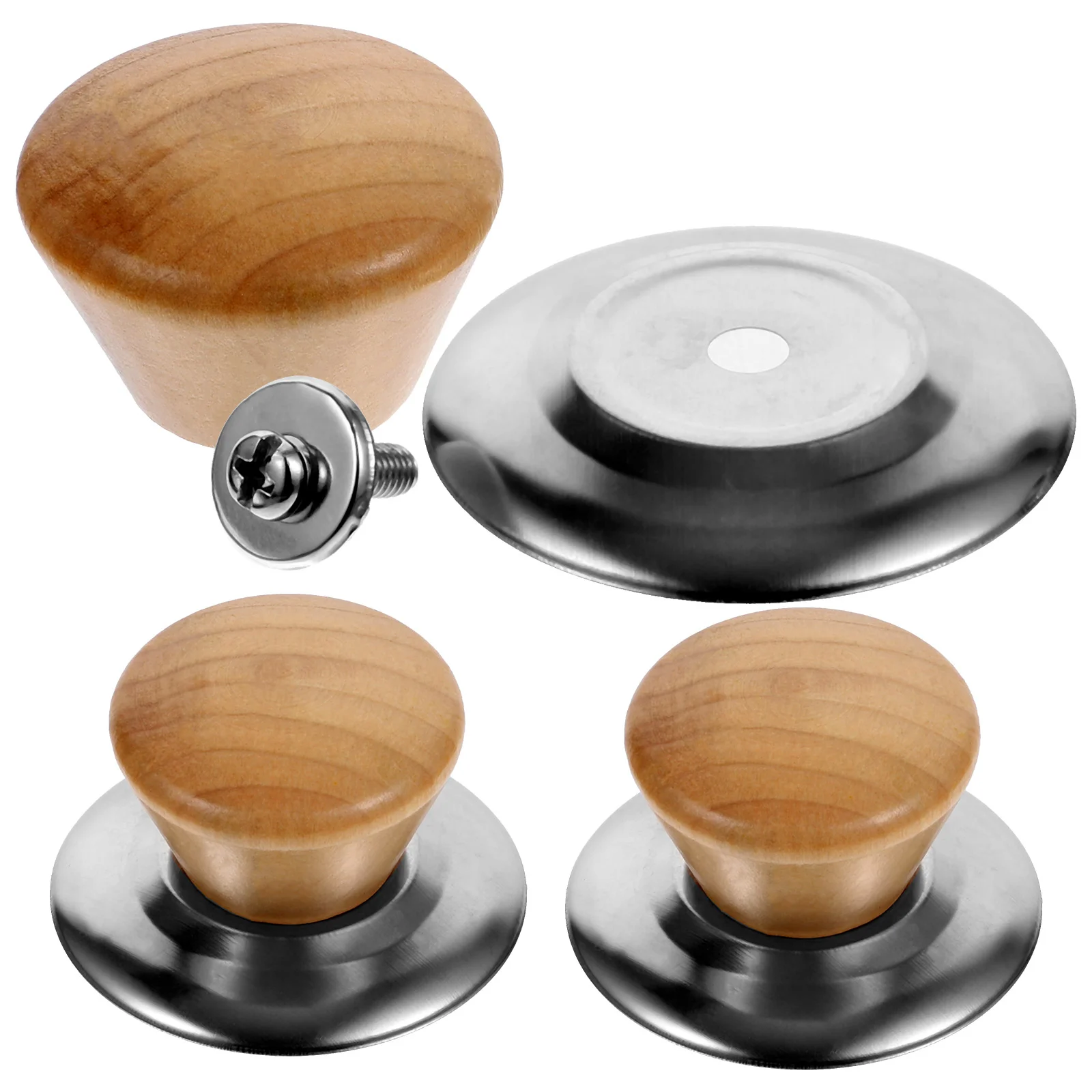 

3 Sets Kettle Whistle Cap Cookware Lid Handle Knob Small Pan Knobs Stainless Steel