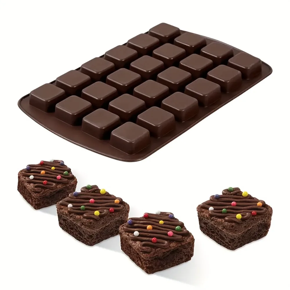 ​ Mini sartén para Brownie de silicona, bandeja para cubitos de hielo de 24 cavidades, molde antiadherente para hornear para trufas de gelatina de Chocolate, accesorios para hornear, 1 ud. ​