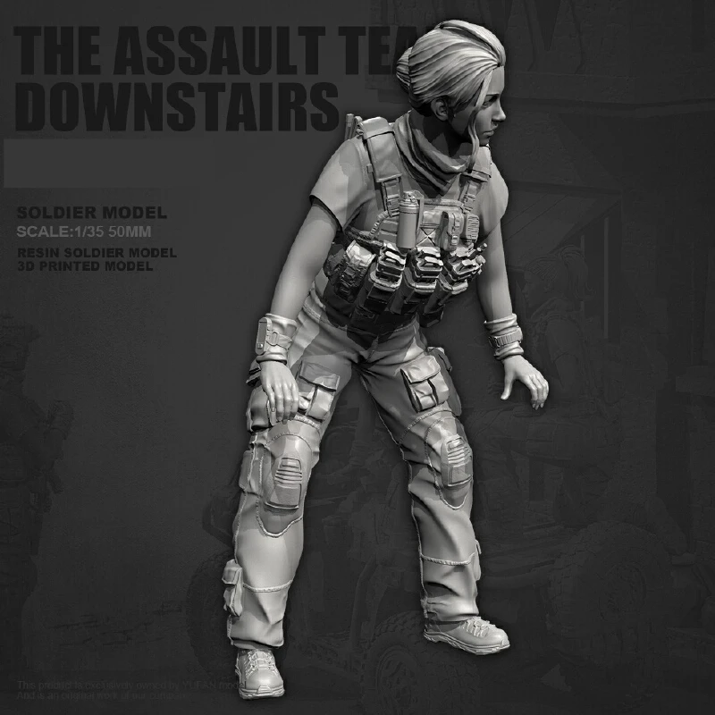 Figurine de soldats féminins modernes en résine, Micro Miniature Gk, modèle blanc imprimé en 3d, jouet, Kit non assemblé et non peint, 1/35