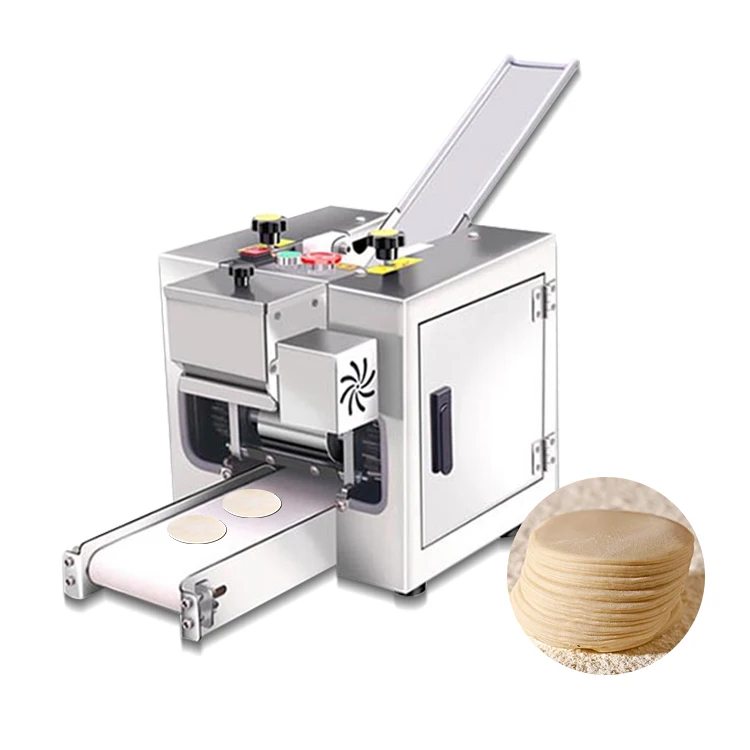 

Automatic Skin Wrapper Making Small Crepe Tortilla Chapati Roti Dumpling Pizza Dough Forming Machine