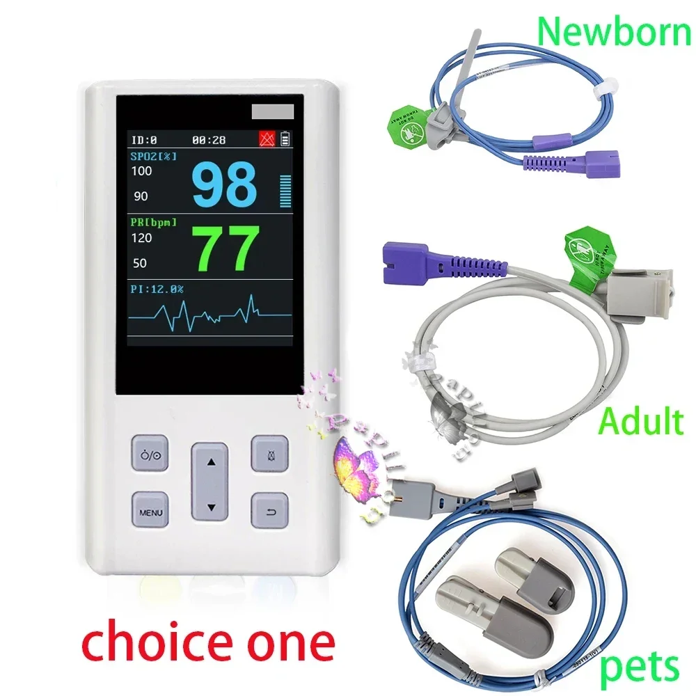 Oxímetro de pulso portátil veterinario Vital SPO2 PR PI Monitor de ritmo cardíaco con memoria mascotas neonatales para adultos clínica hospitalaria hogar