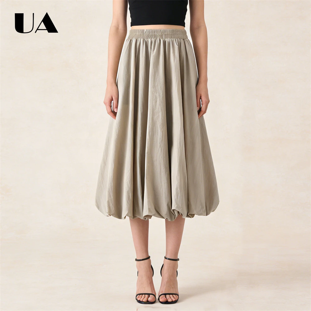 

Новая весенняя юбка с высокой талией для женщин, юбки-фонарики с цветочным бутоном, модная женская юбка длиной один размер 81 см