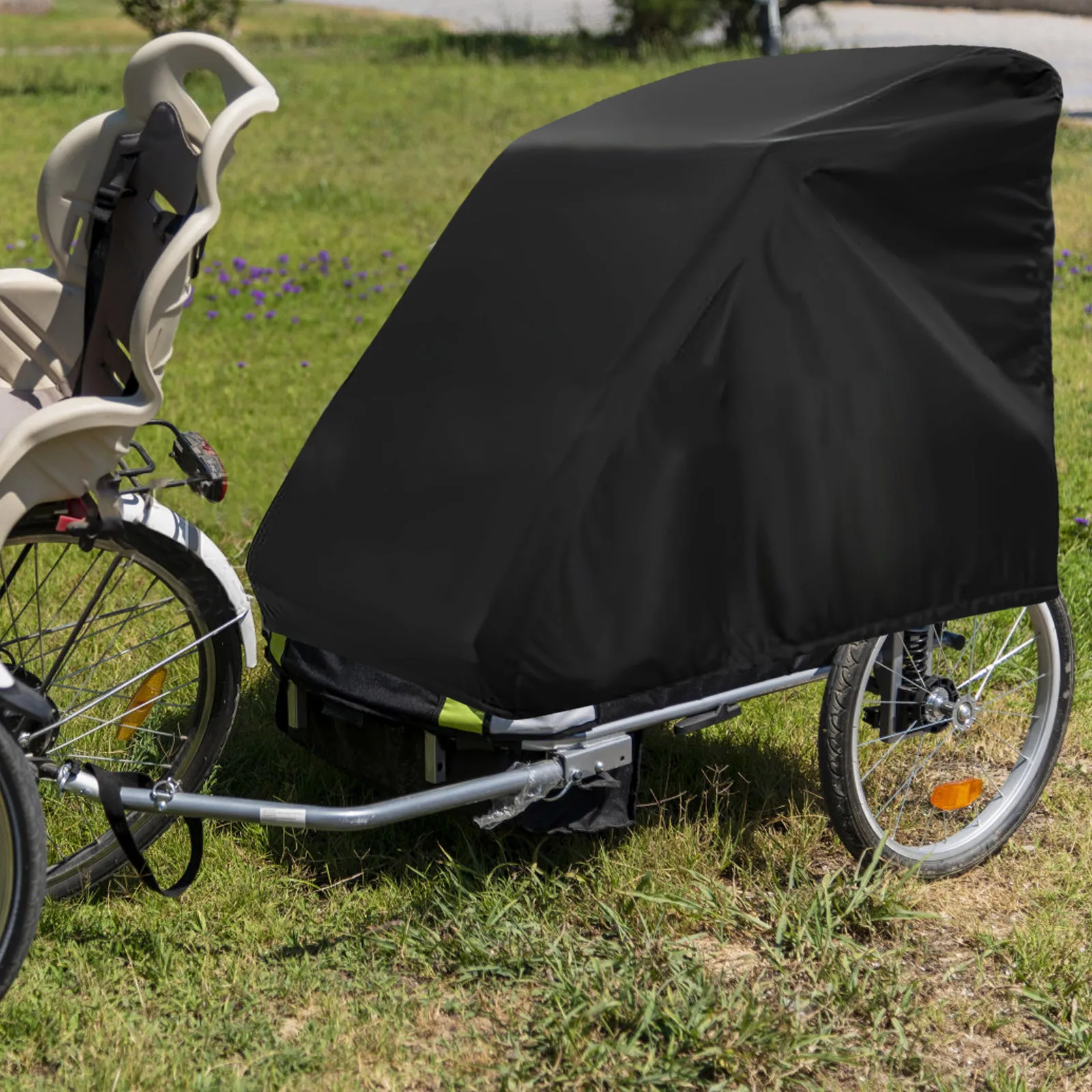

Bicycle Trailer Cover Oxford Fabric Waterproof Pet Bikes Trailer Storage Outdoor Dustproof Windproof Protector