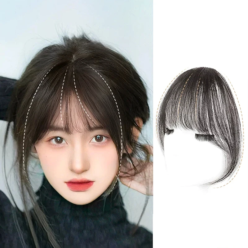 1 قطعة قطعة الشعر الاصطناعية كاذبة الانفجارات كليب في الانفجارات تمديد الطبيعية وهمية هامش غير مرئية Clourse هيربيسي للنساء #3