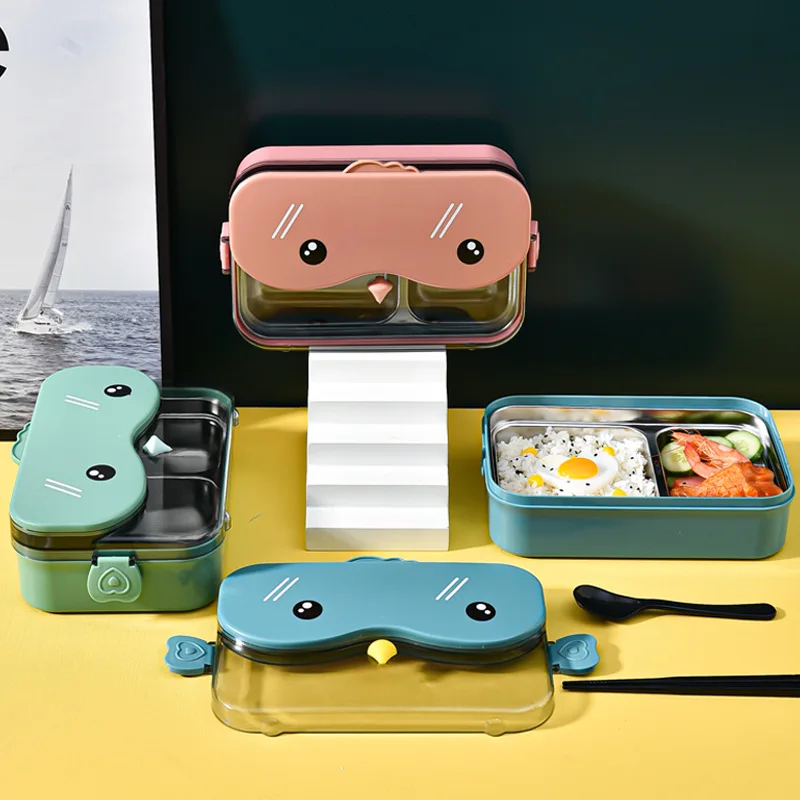 

Owl Lunch Box Student Portable Lunch Box Comes with Tableware Storage Microwave Heating Lunch Box