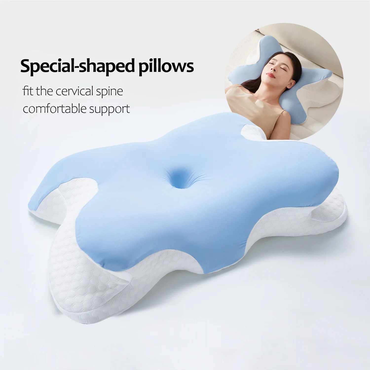 Memory Foam Bedding Pillow Orthopedic Neck Protection Slow Rebound Wave Shape Pillow Sleeping Pillows 54*37CM Relax The Cervical