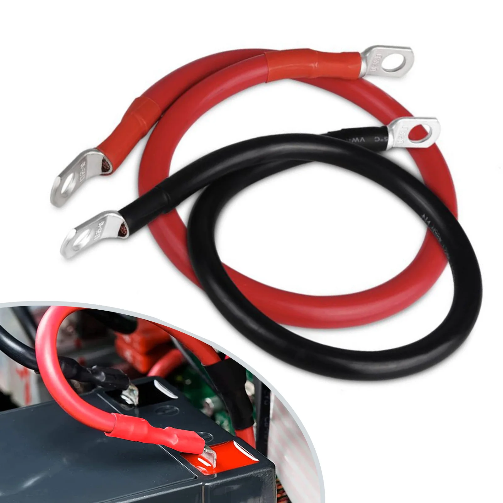 5Awg Battery Jumper Starter Cables 50 Cm Cable Plug 16 Mm Cable with Ring Eyelets Car Battery Cable Traction Batteries