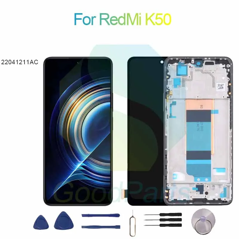 For RedMi K50 Screen Display Replacement 2400*1080 22041211AC For RedMi K50 LCD Touch Digitizer Assembly