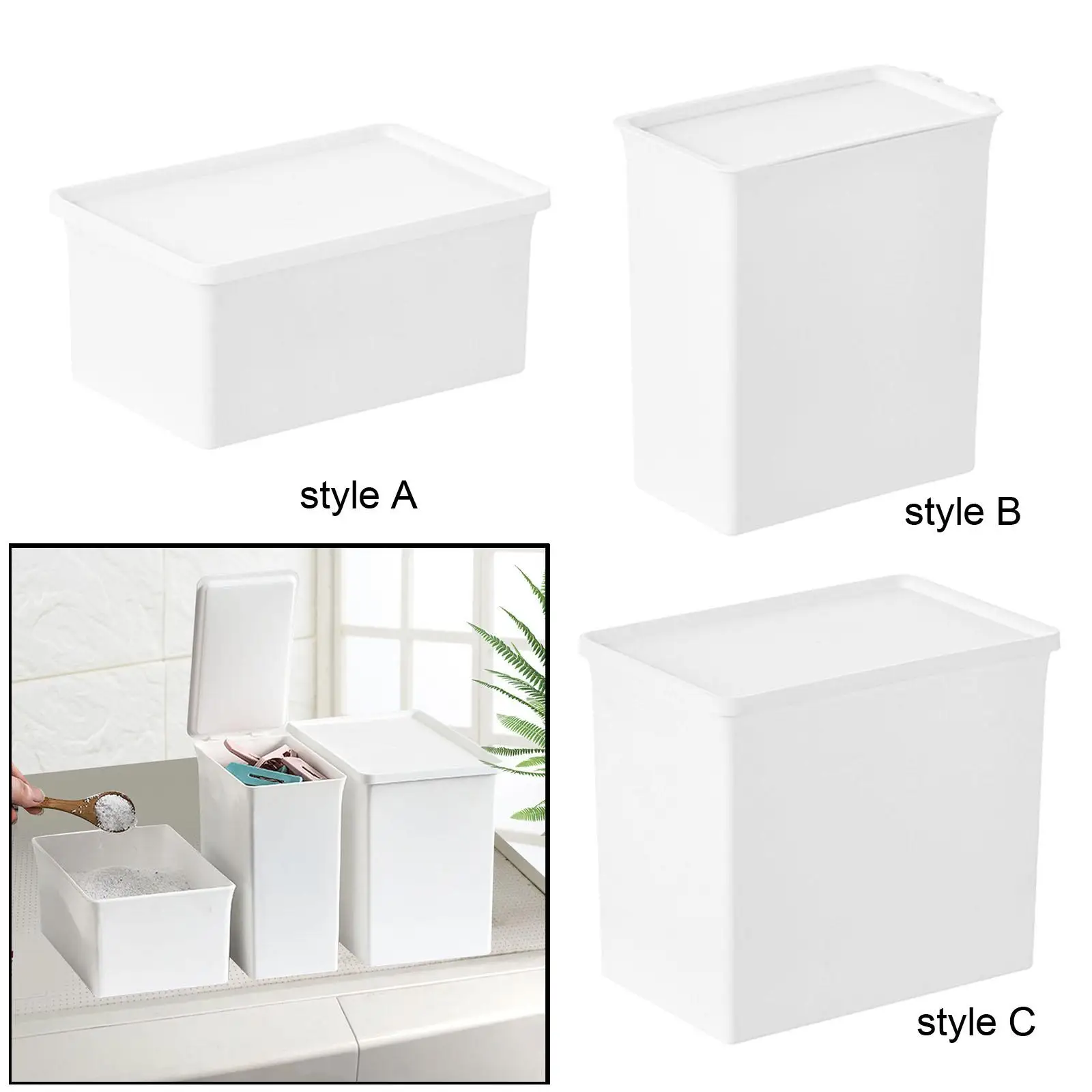 Washing powder container / storage box with lid / modern multifunctional with