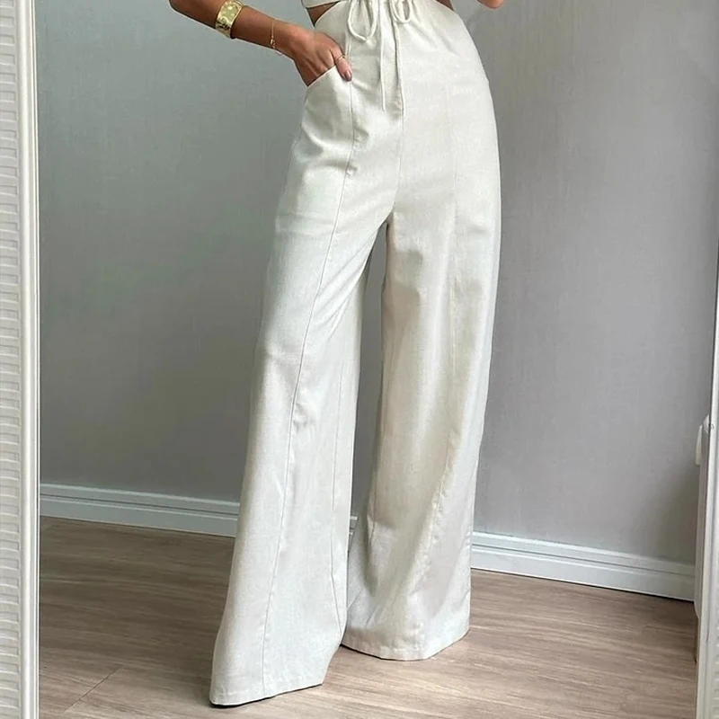 Waytobele Women Jumpsuit Summer Fashion Solid V Neck Puff Sleeve Drawstring Shirring Hollow Nipped Waist With Pocket Romper