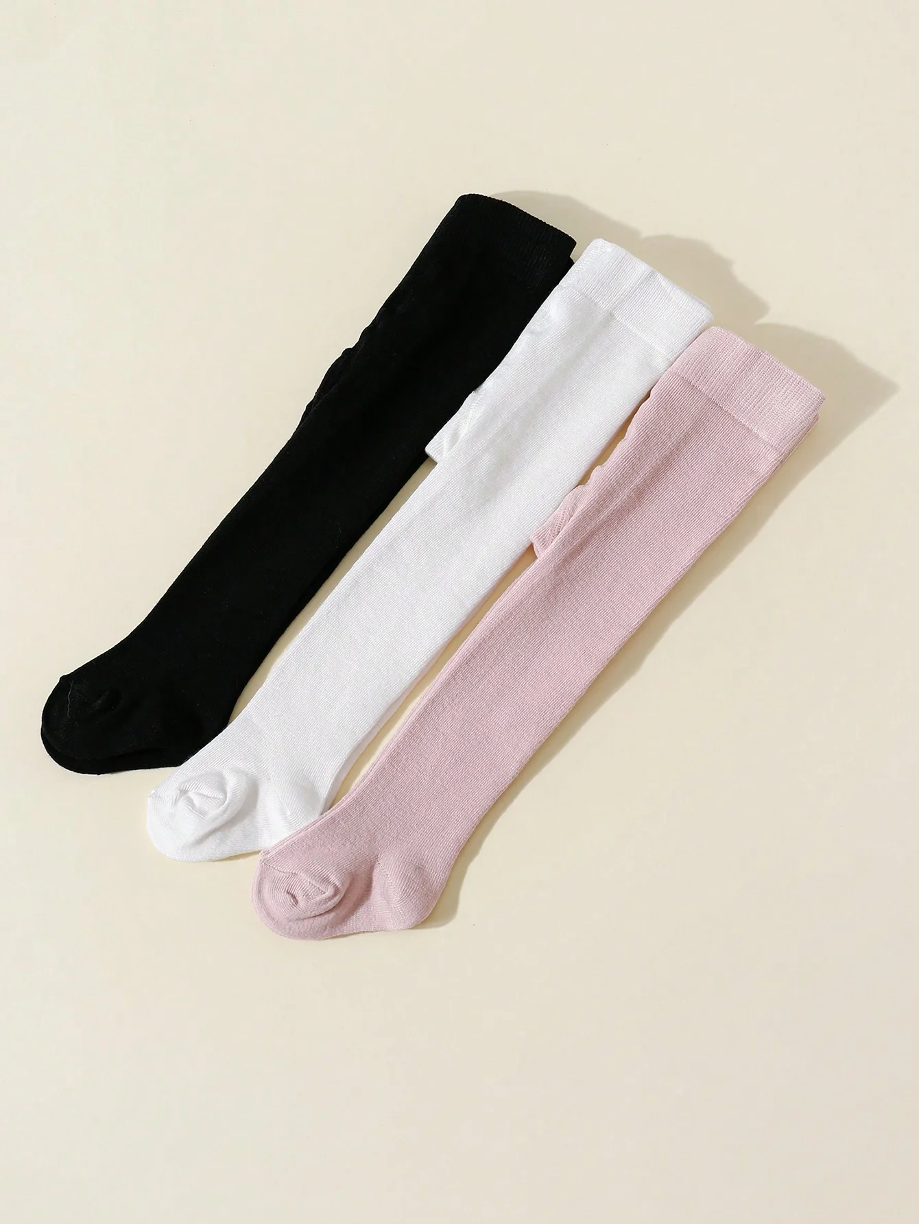 3 أزواج من جوارب طويلة للفتيات، سراويل ضيقة ذات خصر بلاستيكي بلون سادة، جوارب ضيقة مناسبة للاستخدام اليومي والربيع والخريف للأطفال من سن 1 إلى 14 سنة #4