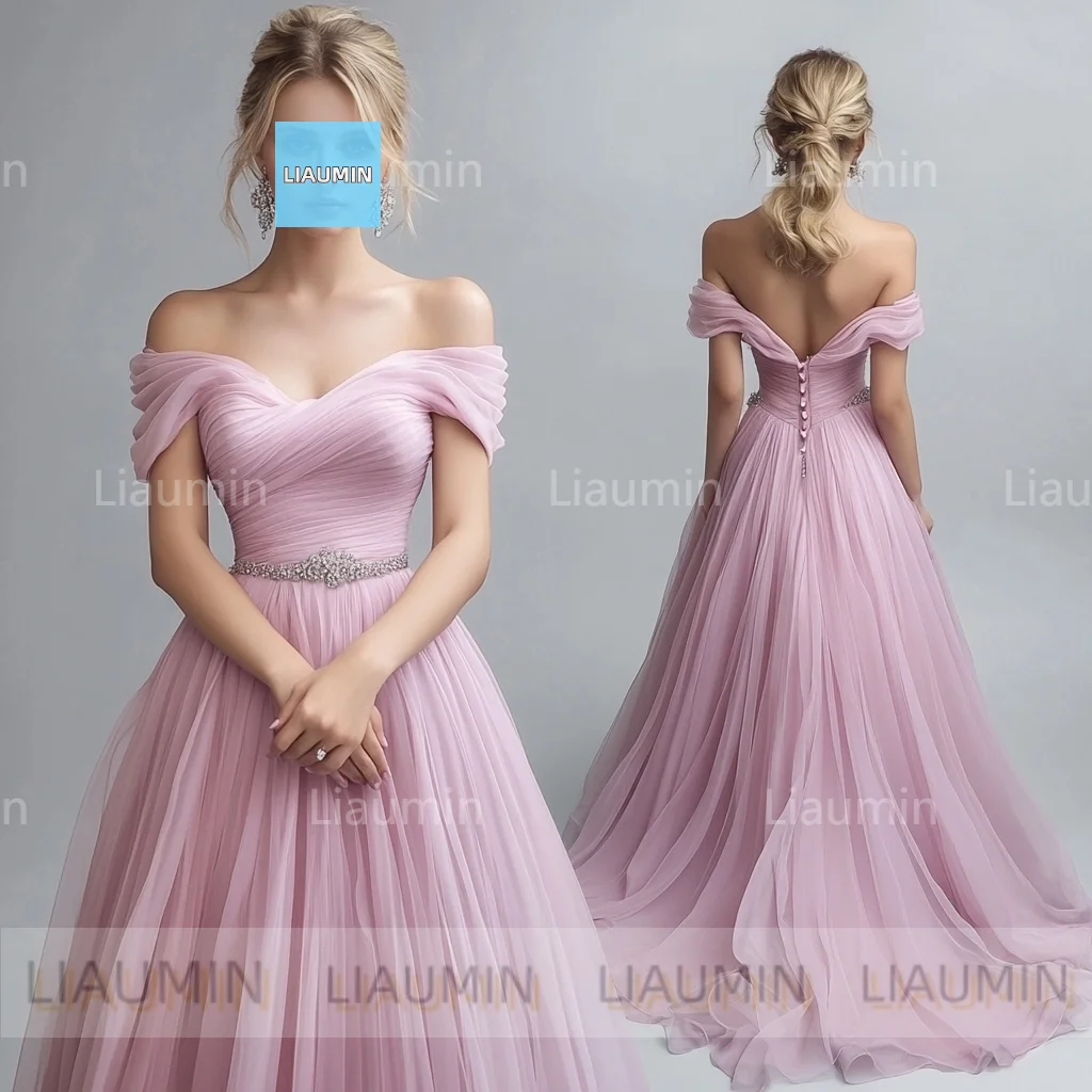 

New A Line Pink Chiffon Full Length Lace-up Back Prom Formal Wedding Dresses Evening Bridesmaid Clothing Custom Made C-2