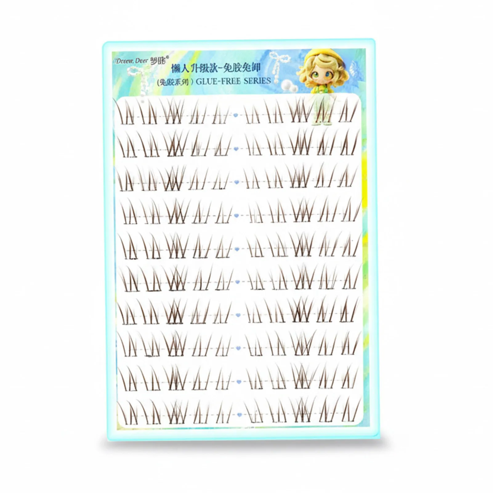 رموش صناعية لاصقة بنية اللون تمديد 9-11 ملم رموش من الألياف الاصطناعية المختلطة للارتداء اليومي والرموش المزيفة للمكياج #6