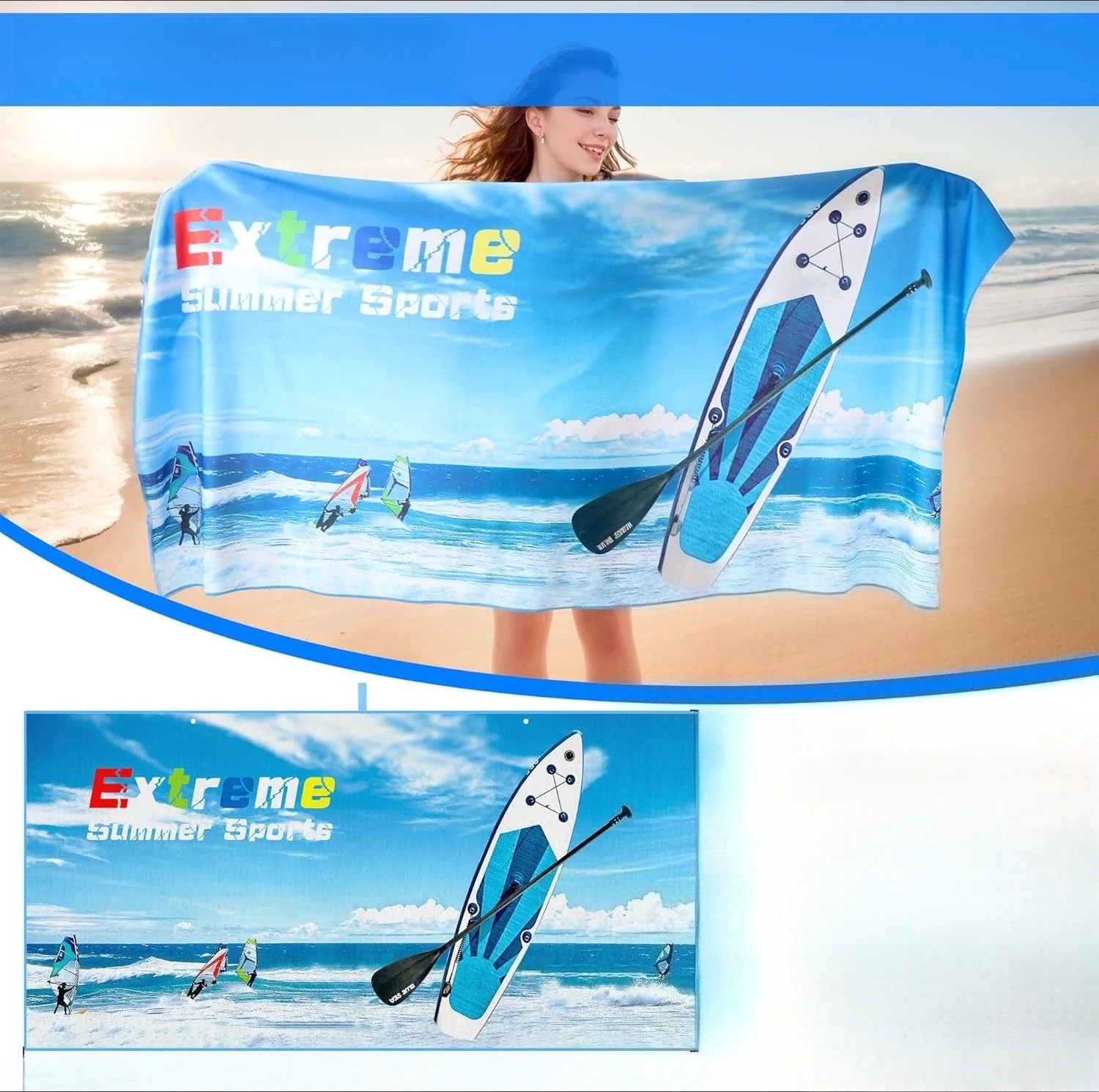 

Extreme Summer Sports Beach Towel for Family stuffs friends Gifts Quick-Dry Sand free For Bath Yoga Beach Camping Swimming GYM