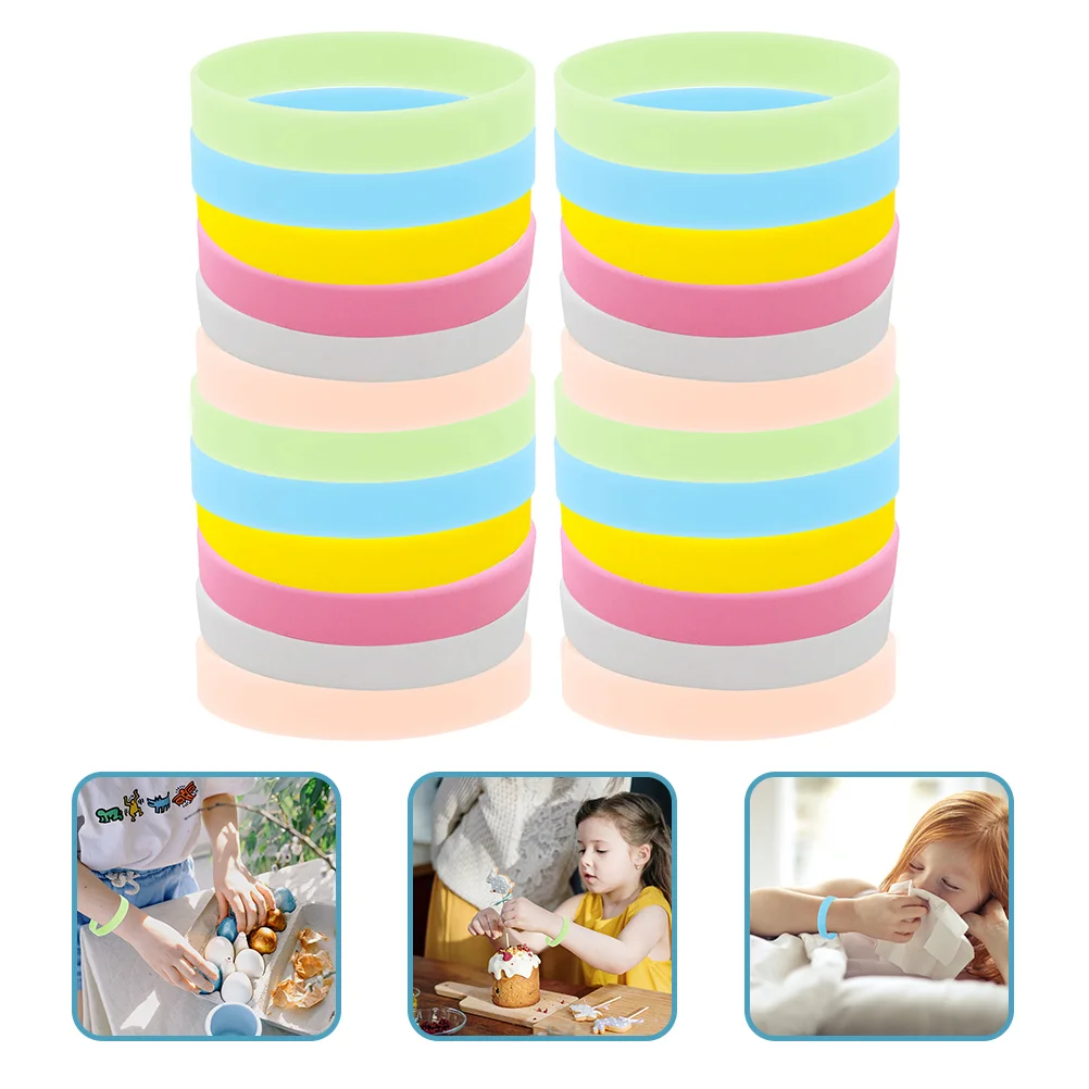 

24 Pcs Wristbands Rubber Personalized Glow Party Supplies Light Favors Silicone Bracelet Glowing Bracelets for Kids Luminous