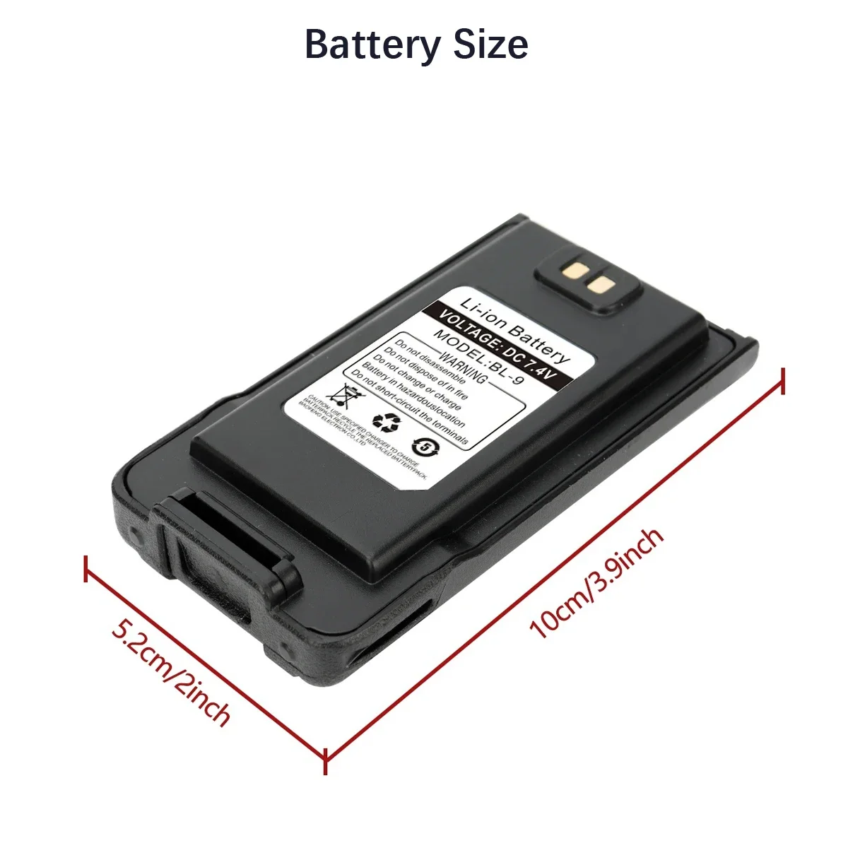 Baofeng 7.4V UV-9R Pro Plus BL-9 UV-XR Support Type-C Charge for Walkie Talkie Li-ion Rechargeable Battery Waterproof Real Power