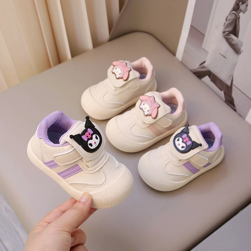 Children Shoes Girl Cute Cartoon Low Top Casual Shoes Soft Sole Non-slip Microfiber Leather Sneakers Size 16-26