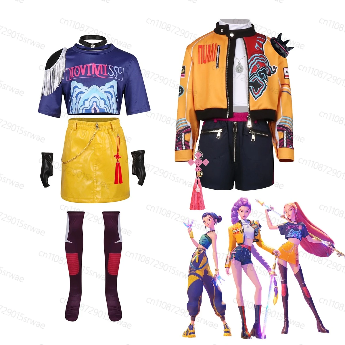 

KPOP Demon Hunters Kids Anime Movie Mira Rumi Cosplay Costume Gothic Uniform Stage Clothing Child Girls Idol Roleplay Outfits