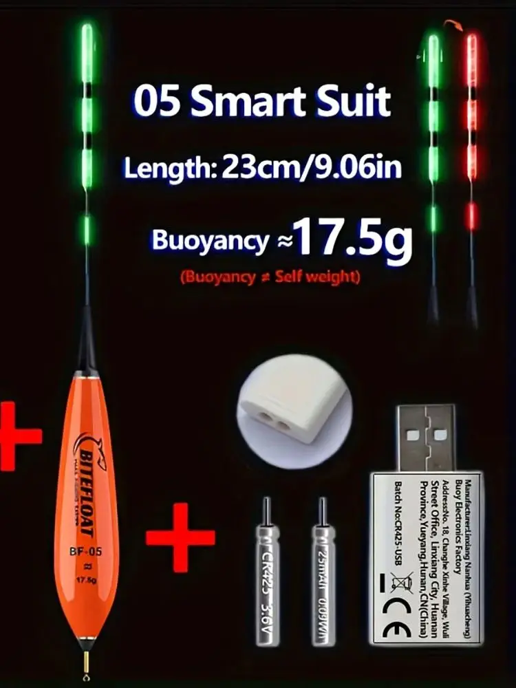 Intelligentes Elektronisches Angelset 5-teilig (2 Bissanzeiger+2 Wiederaufladbare Batterien+1 Ladegerät) Nachtangeln Hakenwechsel-Ladeset Karpfenangeln