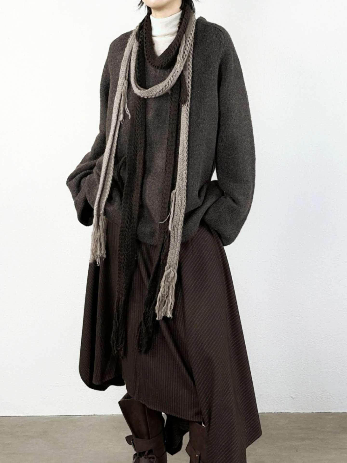 

Warm Wool Knitwear V-Ne Loose Women's Pullover Sweater Autumn Winter Faion Comfortable Breathable Slimming Sle