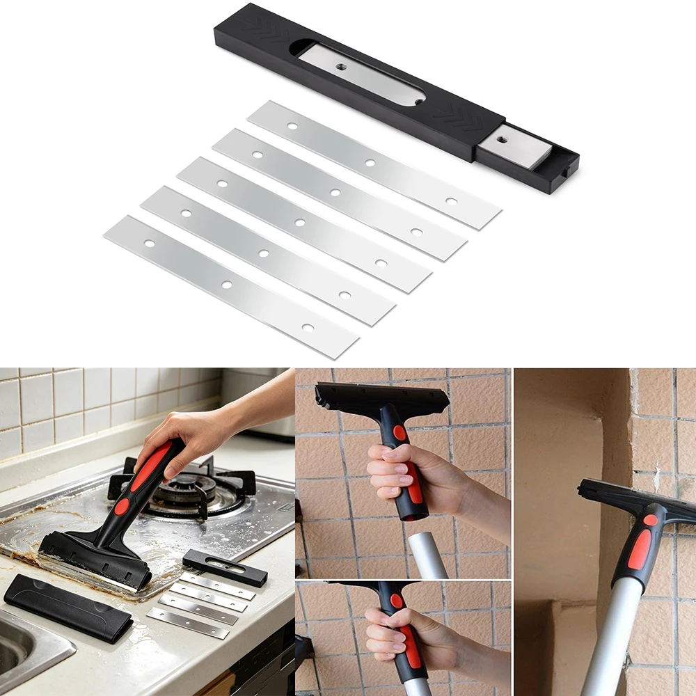 TOFAR Long Handle Razor Scraper for Car Window Glass Hob Oven Cleaning Tool Ceramic Labels Stickers Remover Metal Blades Spatula