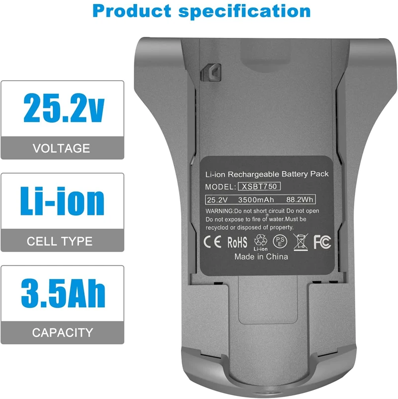 3500MAh 25.2V Cho Cá Mập Pin XSBT700 XSBT750 IZ462H IZ463H IZ201 IZ251 IZ482H IZ483H Không Dây Máy Hút Bụi Pin