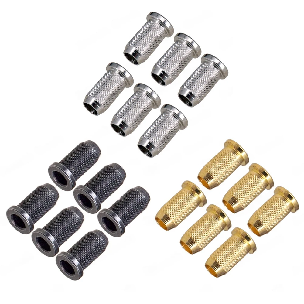 6pcs Guitar String Mounting Ferrules Zinc Alloy Top Knot Winding Buckle Electric Guitar Wire Cases Replacement Accessories