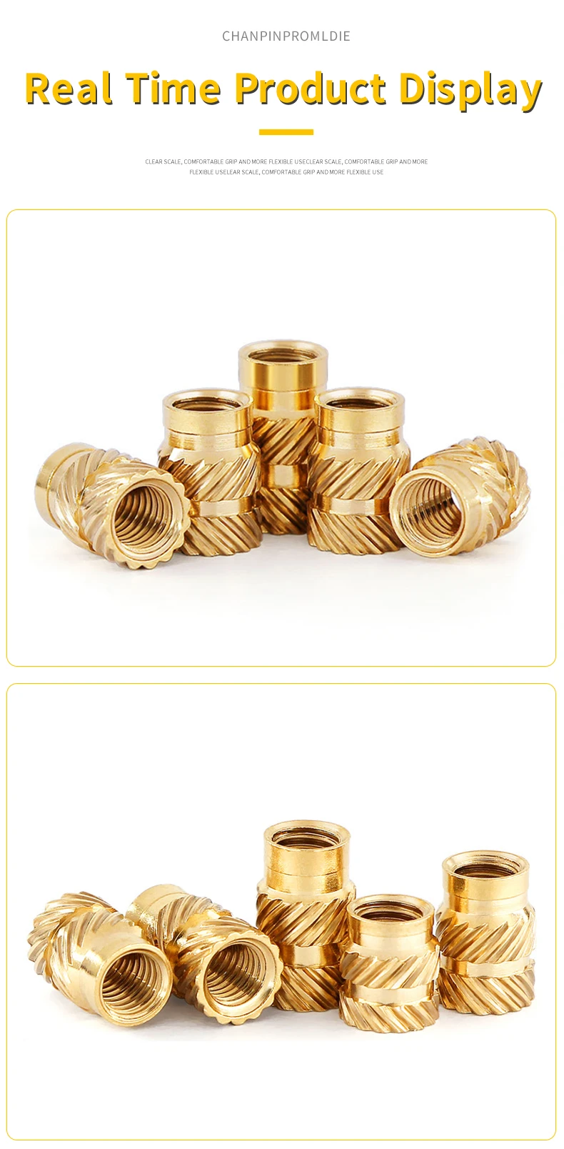 M2 M2,5 M3 M4 M5 M6 Heat Set Einsatz Mutter Werkzeug Gewinde Rändel Messing Einsatz für Kunststoff 3D Druck Hot Melt Mutter Sortiment Kit – Detail 8