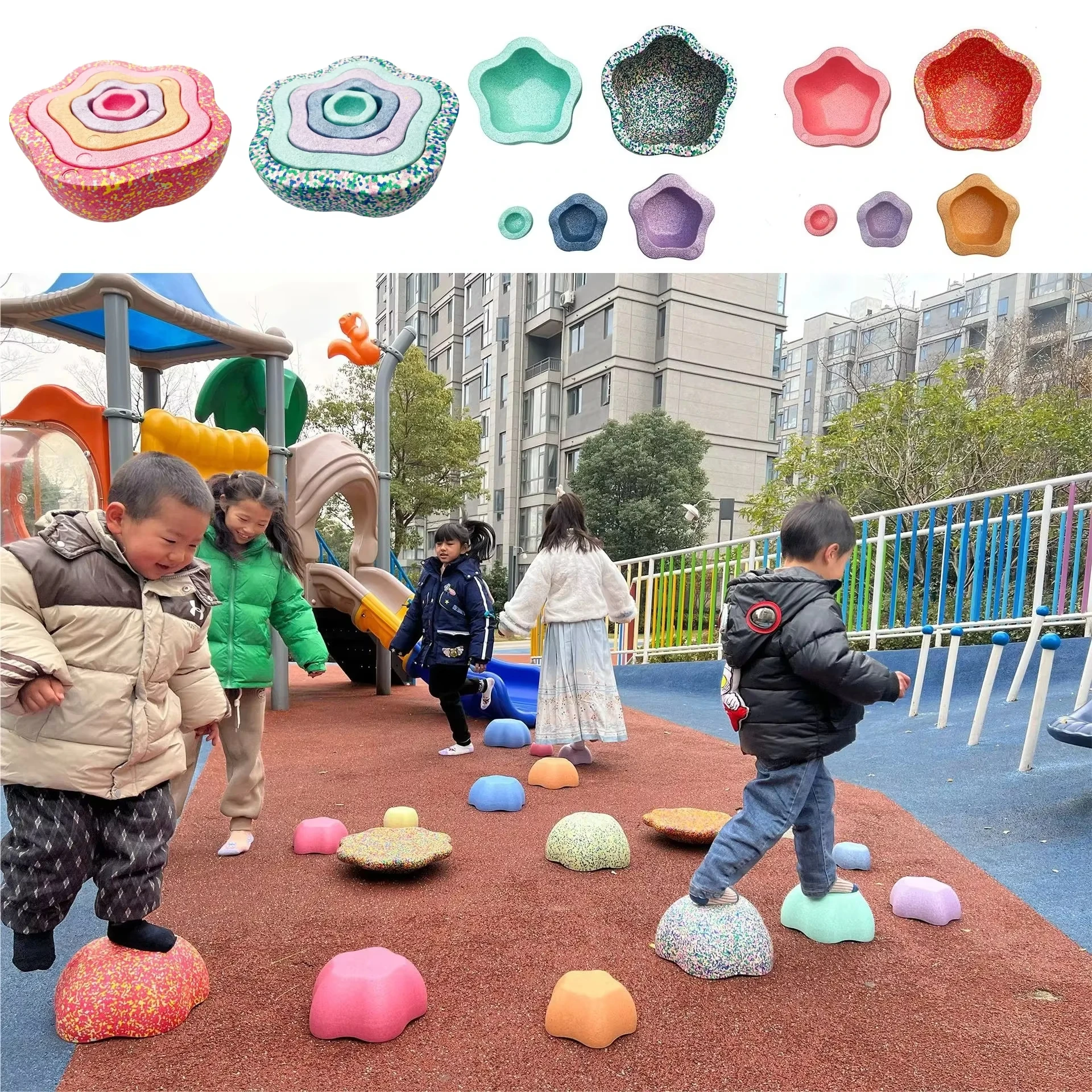 Kid Steeping Stone Toy Balance Game Sensory Integration Balancing Stone Stacking Game Outdoor Motor Skill Games for Children