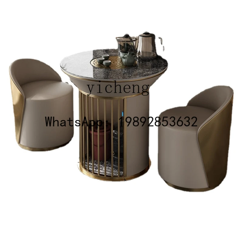 

XL Light Luxury and Simplicity Stone Plate Tea Table High-End Luxury Stone Balcony Kung Fu Tea Brewing Small Table-Chair Set