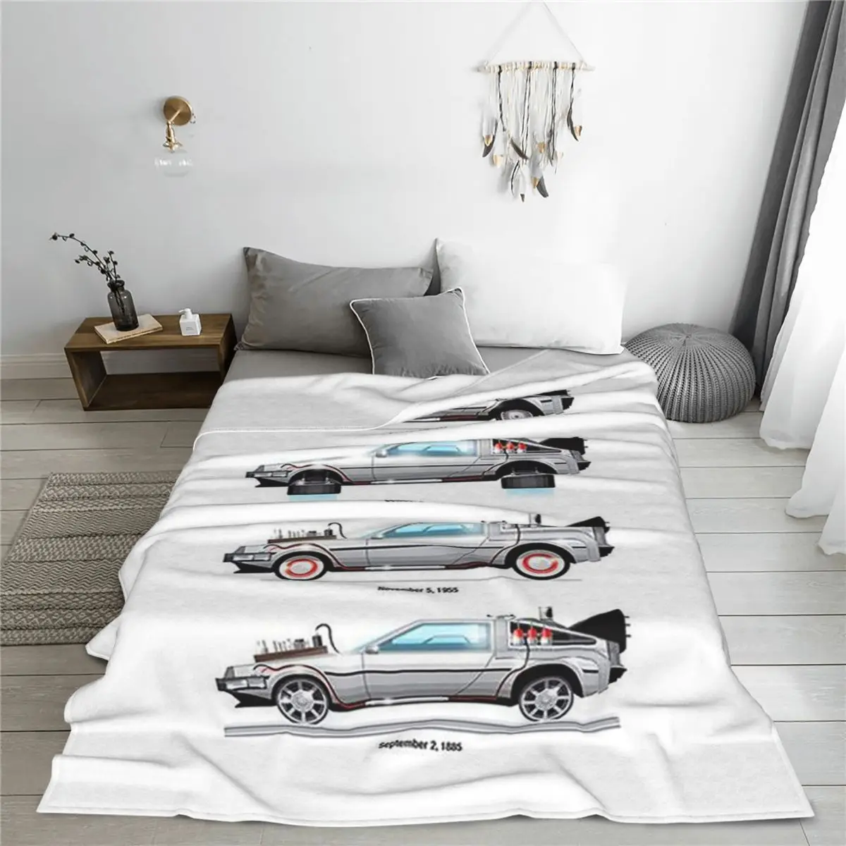 DeLorean آلة الزمن العودة إلى المستقبل البطانيات لينة الدافئة الفانيلا رمي بطانية الفراش للسرير نزهة السفر أريكة المنزل