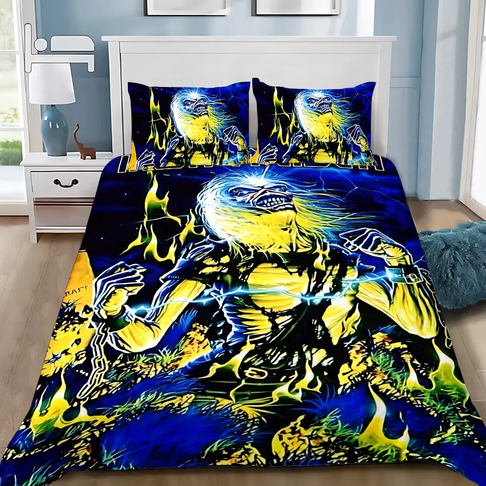 Heavy Metal Band I-Irons M-Maidens Duvet Cover Pillowcase Bedding Set Adult Boy Girl Bedroom Decoration Children Gift Single