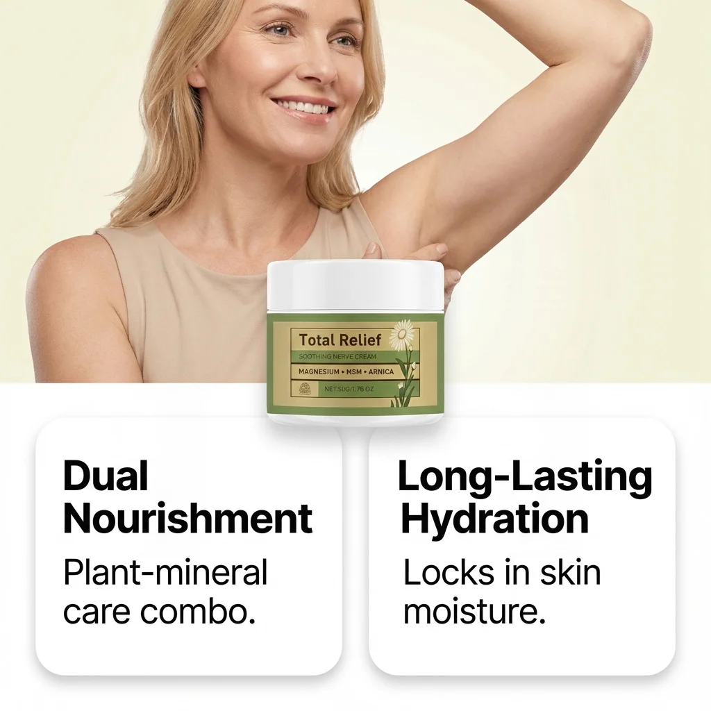 50G Nerve Cream Magnesium MSM&Arnica Formula for Muscle Tension Fatigue Deep Hydrating Body Cream for All Skin Type Non-Greasy view 2