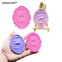 Carousel Wardrobe Plaster Fragrance Piece Hanging with Hole Hangable Hanging Sign Silicone Mould Car Hanging Jewelry Drip Mould