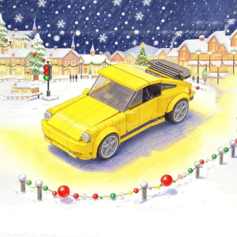 

317pcs MOC RUF CTR Yellowbird City Champions Super Car Model Building Blocks Festival Gifts Construction Brick Toy