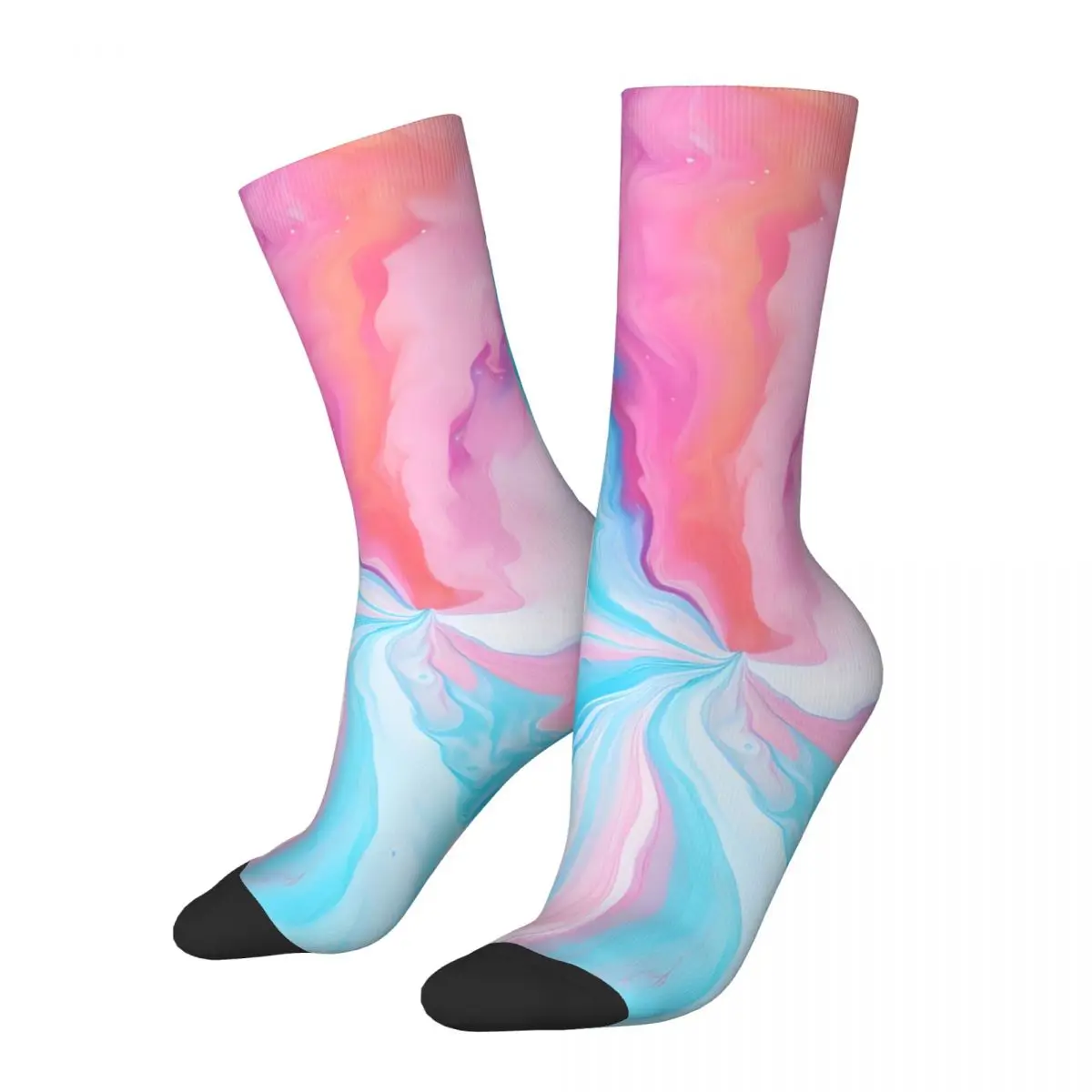 Retro Vibrant Tie-Dye Art-Unique Psychedelic Pattern Men's compression Socks Unisex Harajuku Seamless Printed Novelty Crew Sock