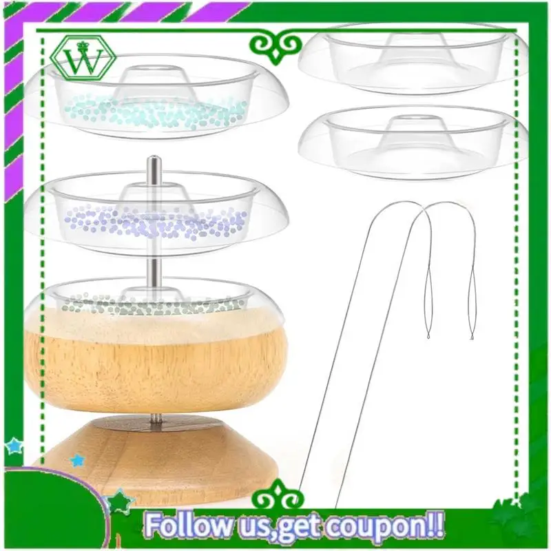 

A18P-спиннер для бисера, набор бусин с 5 шт. быстросменными лотками, иглы для бисера для изготовления ювелирных изделий, простые в использовании