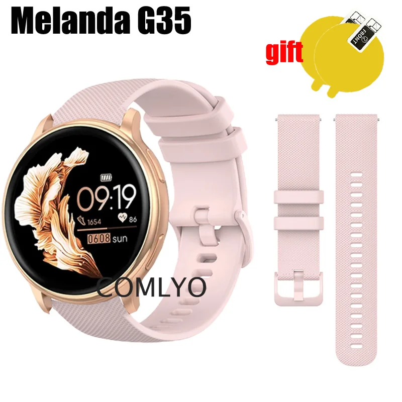 Per Melanda G35 cinturino in Silicone morbido cinturino Smart Watch cinturino donna uomo pellicola protettiva per schermo accessori